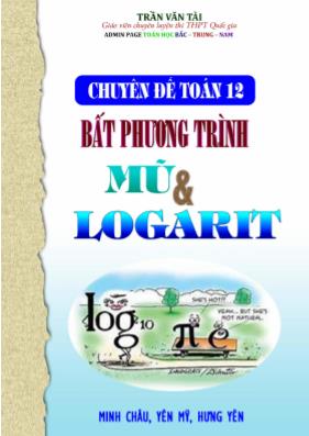 Toán học - Chuyên đề bất phương trình mũ & logarit